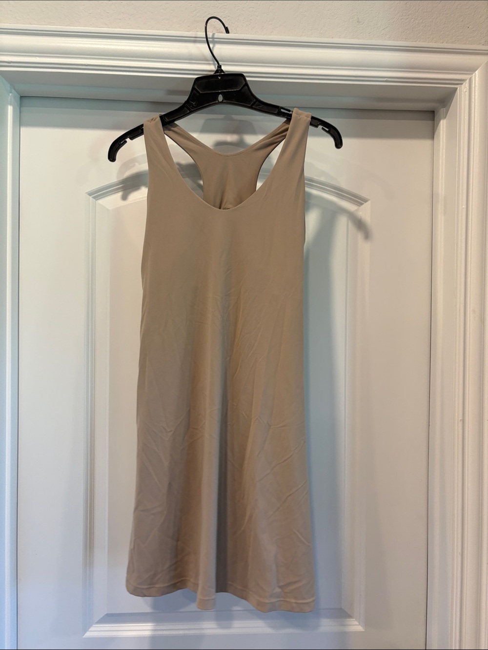 Sleeveless Midi Tank Dress in Beige